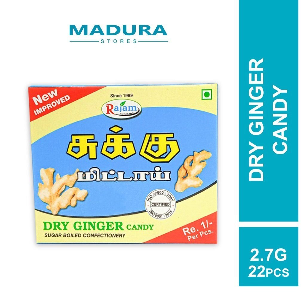 Rajam Dry Ginger Candy 2.7g (22 pcs)