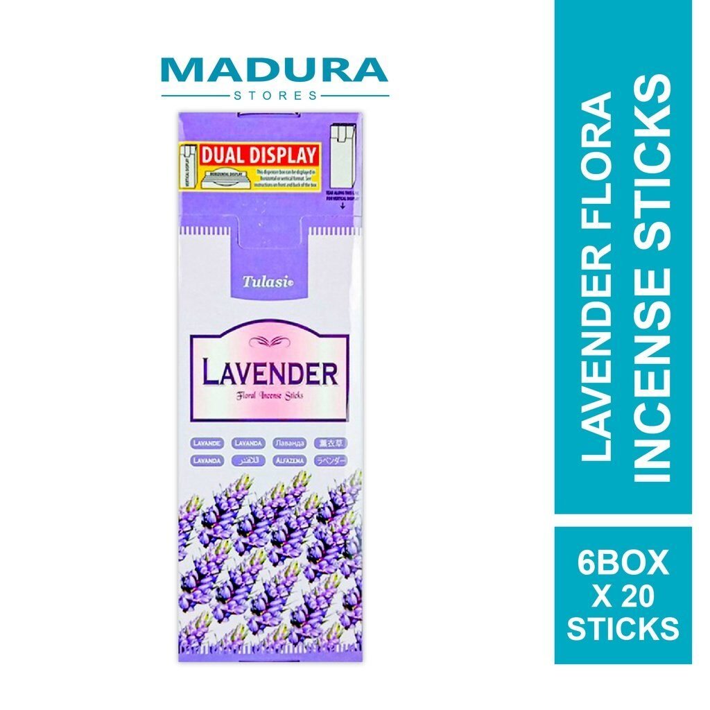 Tulasi Lavender Flora Incense Sticks (6 Units x 20 Sticks)