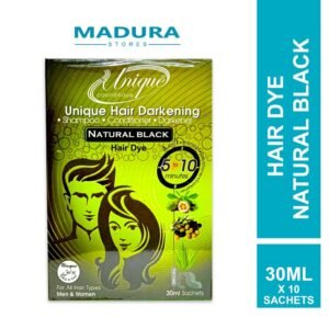 NEW STOCK !!! Unique Hair Darkening Hair Dye Natural Black (10 x 30 Sachets)/ Pewarna Rambut HItam / Madura