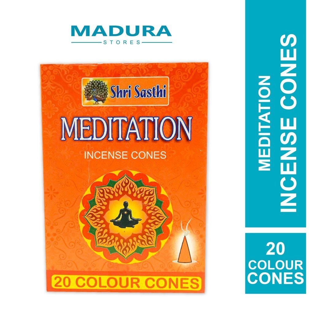 Shri Sasthi Meditation Incense Cones Colour Cones 20 Pieces