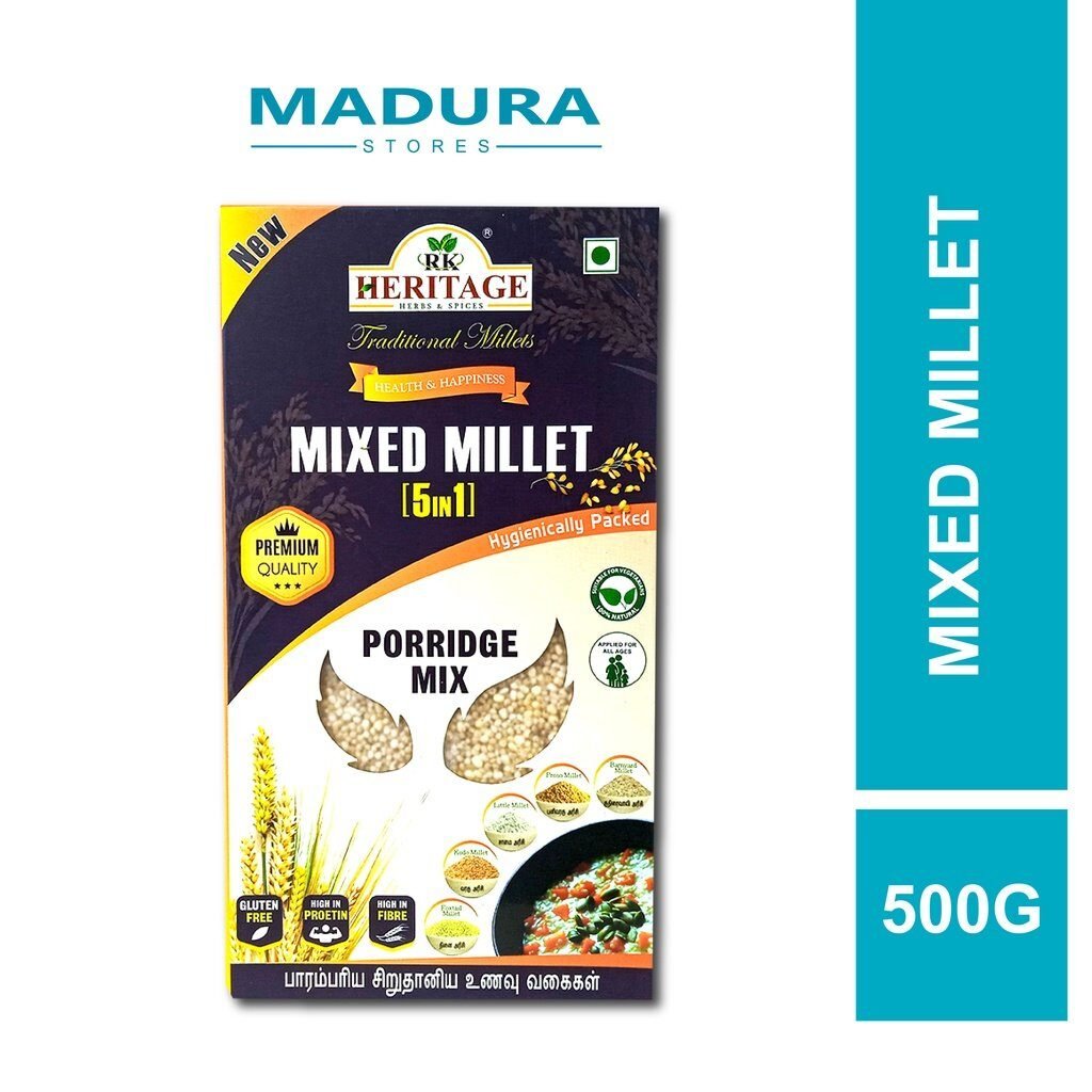 RK Heritage Mixed Millet 5 in 1 Porridge Mix 500g / Campuran Millet Bubur / Madura