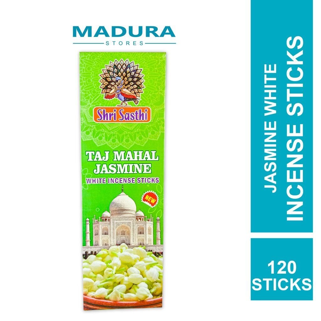 Shri Sasthi Taj Mahal Jasmine White Incense Sticks 120 Sticks