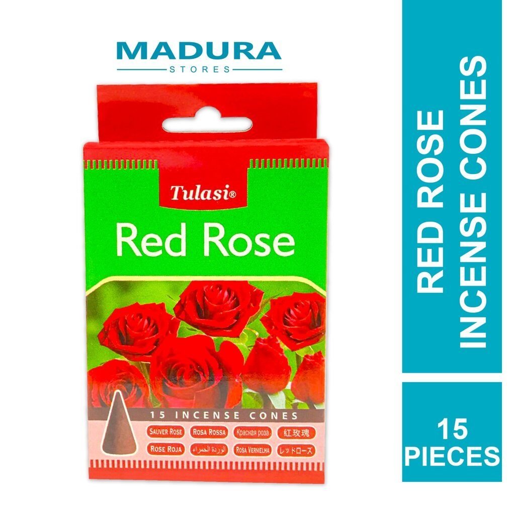 Tulasi Red Rose Incense Cones 15 pieces