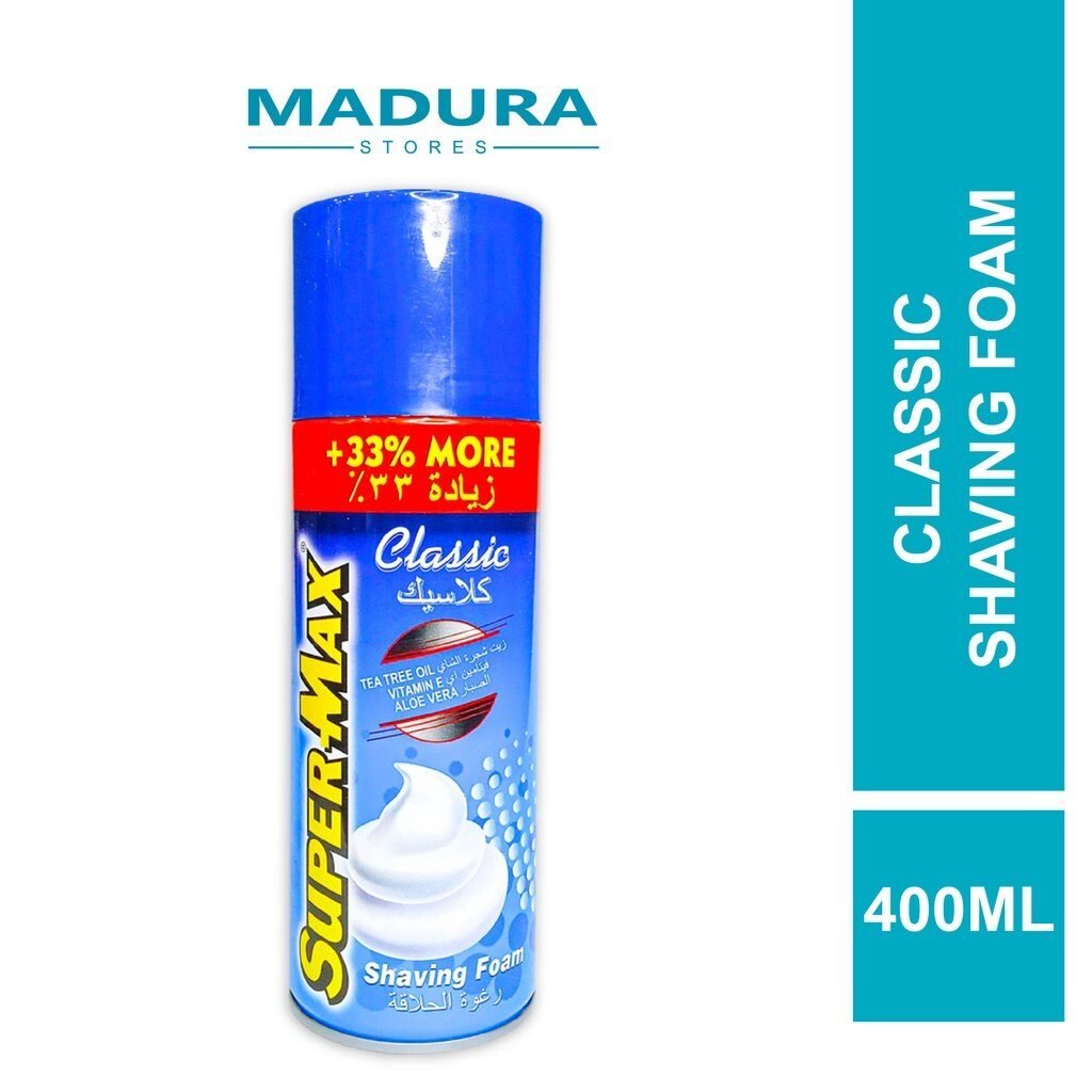Super-Max Classic Shaving Foam 400ml (Krim Pencukur)