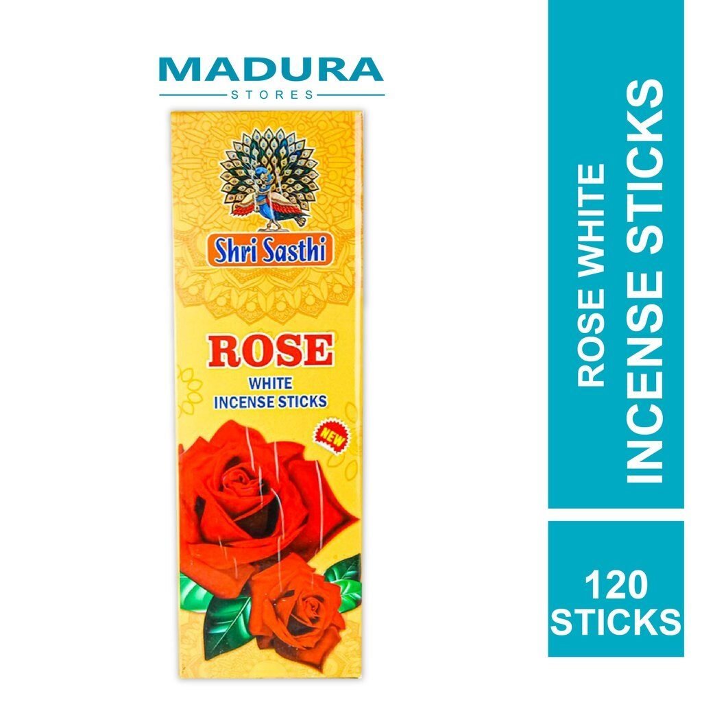 Shri Sasthi Rose White Incense Sticks 120 Sticks