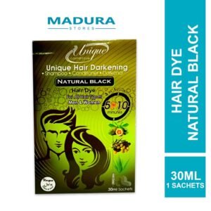 Unique Hair Darkening Hair Dye Natural Black 30ml (1 x Sachets)/ Pewarna Rambut Hitam