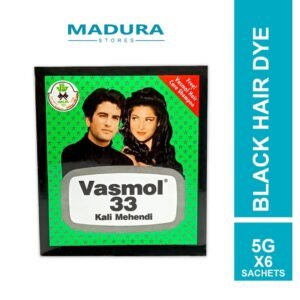 Vasmol 33 (Kali Mehendi) Black Hair dye - (6 Sachets x 5g )